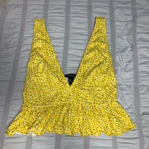 Yellow Deep V Tank Top